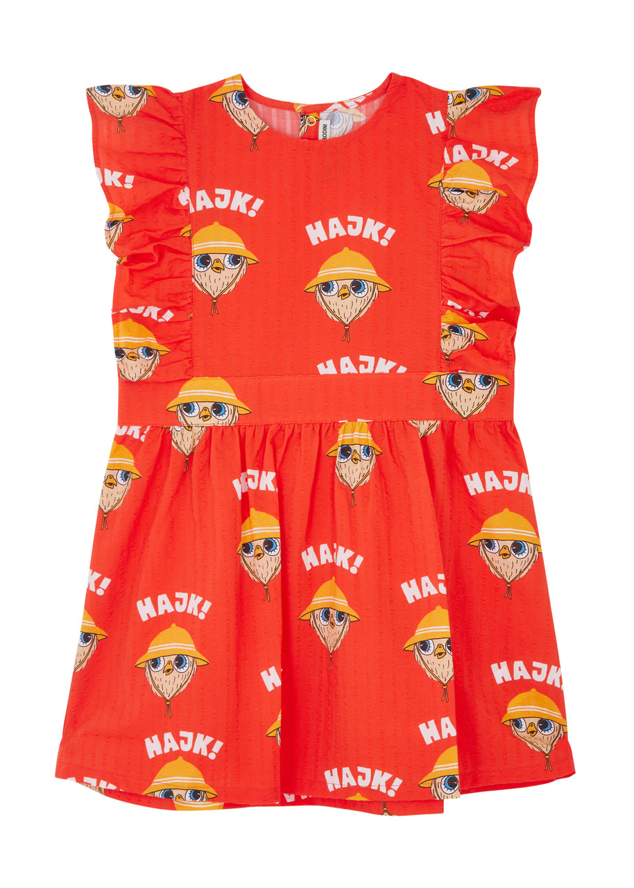 Shop Mini Rodini Kids Hike Printed Cotton Dress In Red