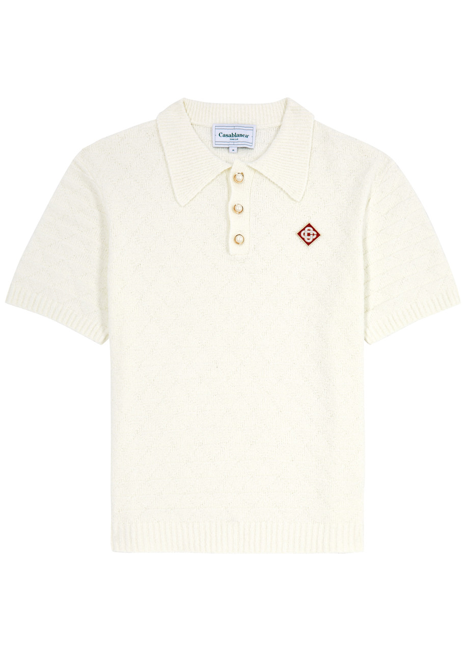 Bouclé-knit Cotton-blend Polo Shirt
