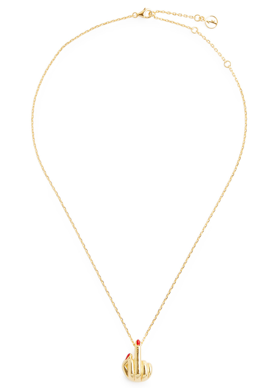 French For Goodnight 18kt Gold-plated Necklace