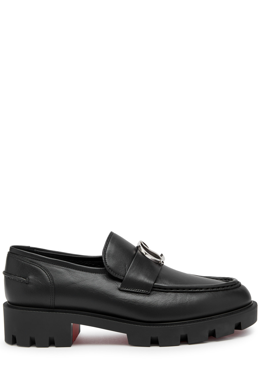 Christian Louboutin Moc Lug Leather Loafers In Black