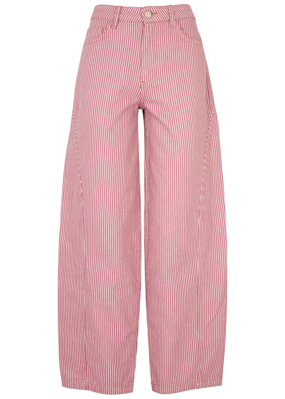 Damson Madder Dion Striped Barrel-leg Jeans - Pink - 16 (UK16 /xl)