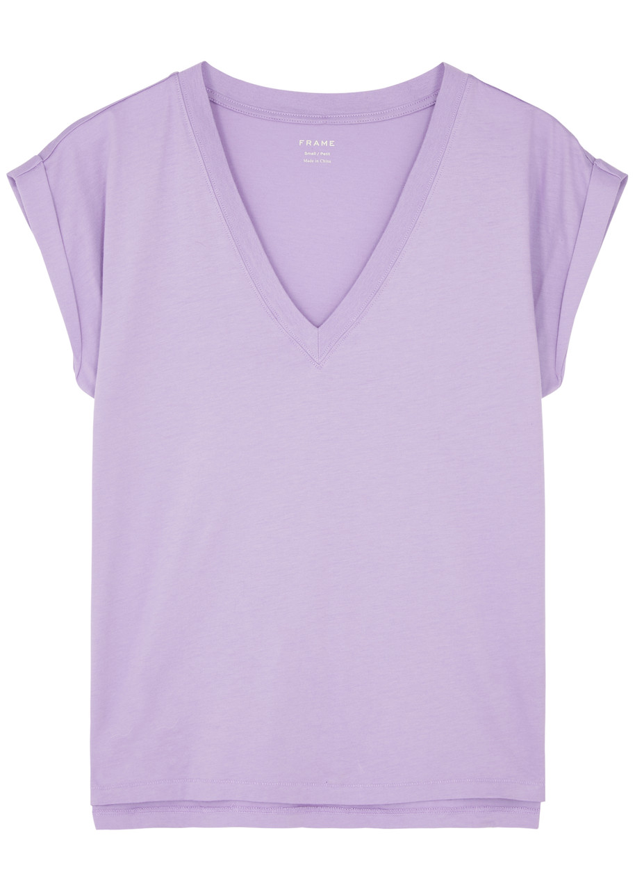 Shop Frame Easy Cotton T-shirt In Lilac