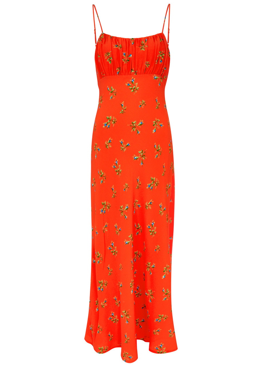 Shop Kitri Velma Floral-print Maxi Dress In Red