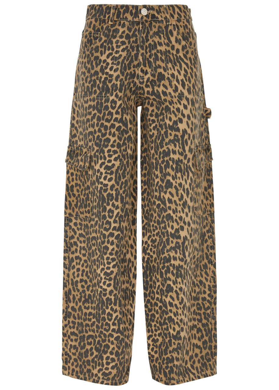 Damson Madder Dion Leopard-print Straight-leg Cargo Jeans - 6 (UK6 /xs)