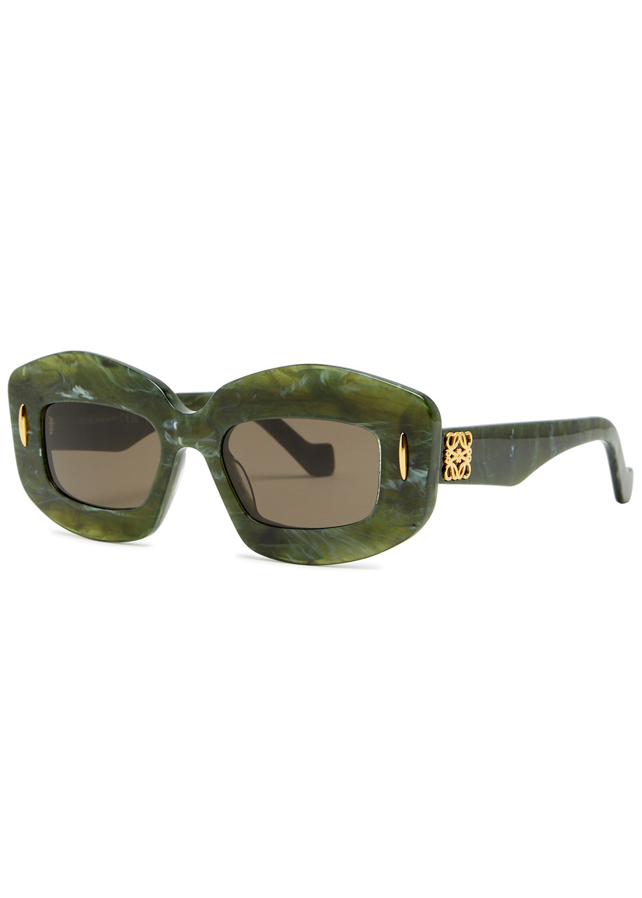 Loewe Oversized Oval-frame Sunglasses In Green