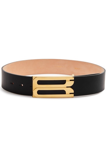 【Victoria Beckham】 Jumbo Frame croc-effectレザーベルト Jumbo Frame Belt In Black Croc Embossed Calf Leather