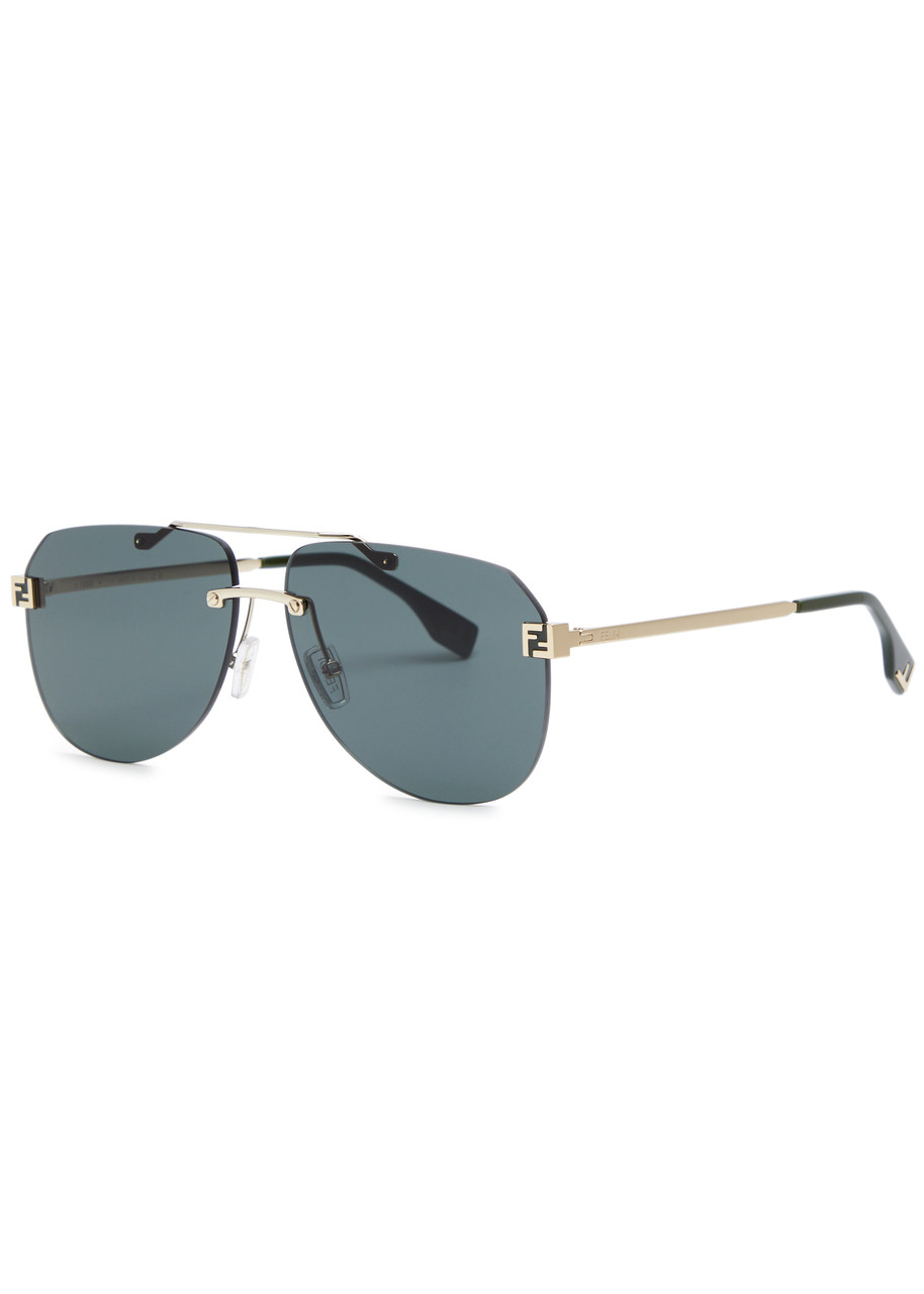 Fendi Fendi Sky Rimless Aviator-style Sunglasses - Gold - One Size