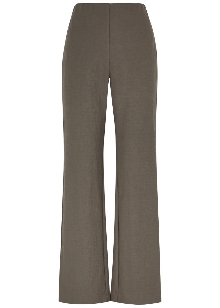 Shop Harris Wharf London Straight-leg Trousers In Dark Grey