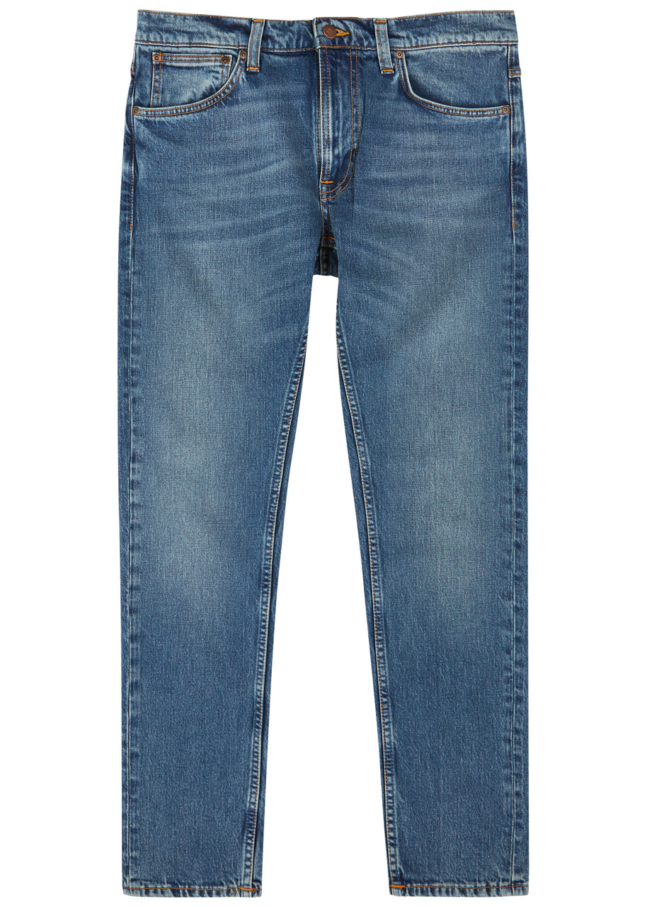 Shop Nudie Jeans Lean Dean Slim-leg Jeans In Blue