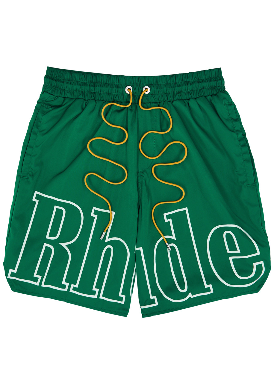 Rhude Green Drawstring Shorts In Green