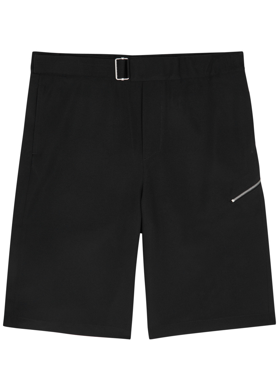 Shop Oamc Regs Belted Woven Shorts In Black