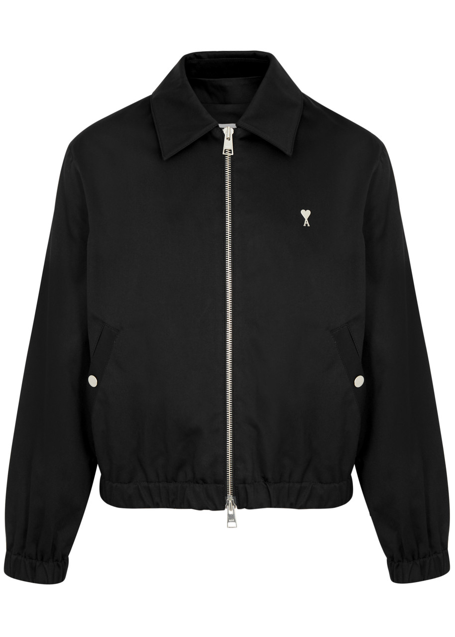 Shop Ami Alexandre Mattiussi Ami Paris Logo Cotton Jacket In Black