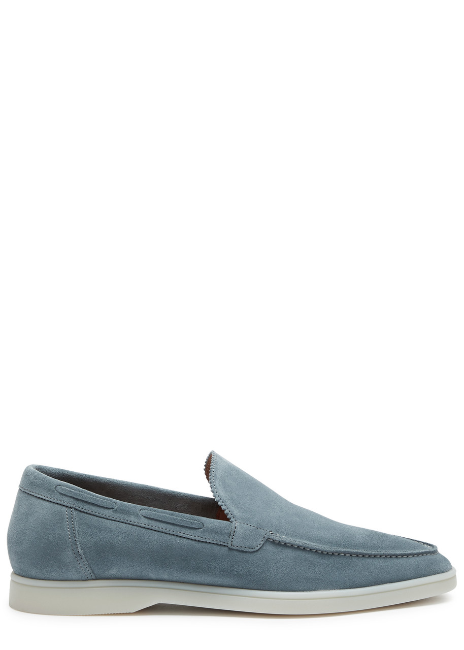 Shop Aurélien Yacht Suede Loafers In Blue