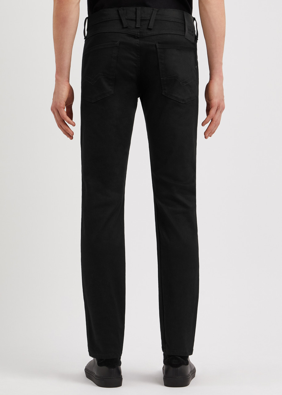 Replay Anbas Hyperflex Re-used Slim-leg Jeans - Black - 32 (w32 / M) 