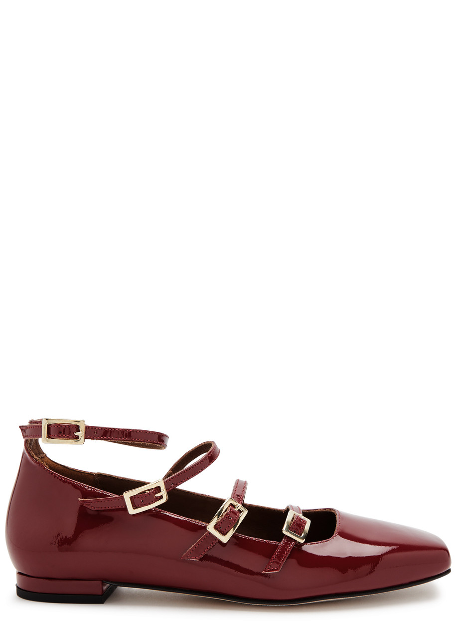 Shop Alohas Luke Patent Leather Ballet Flats In Burgundy