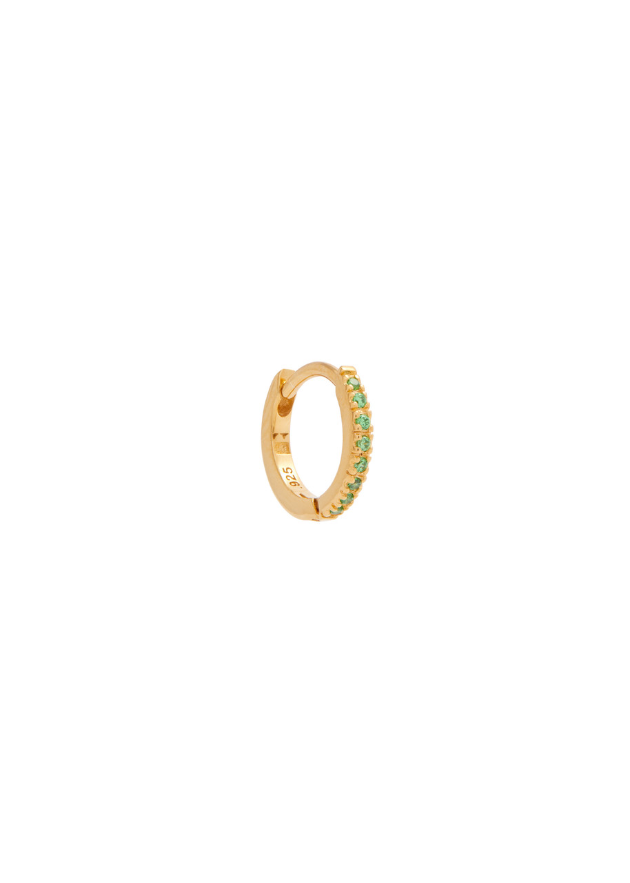 Crystal-embellished 18kt Gold Single Hoop Earring