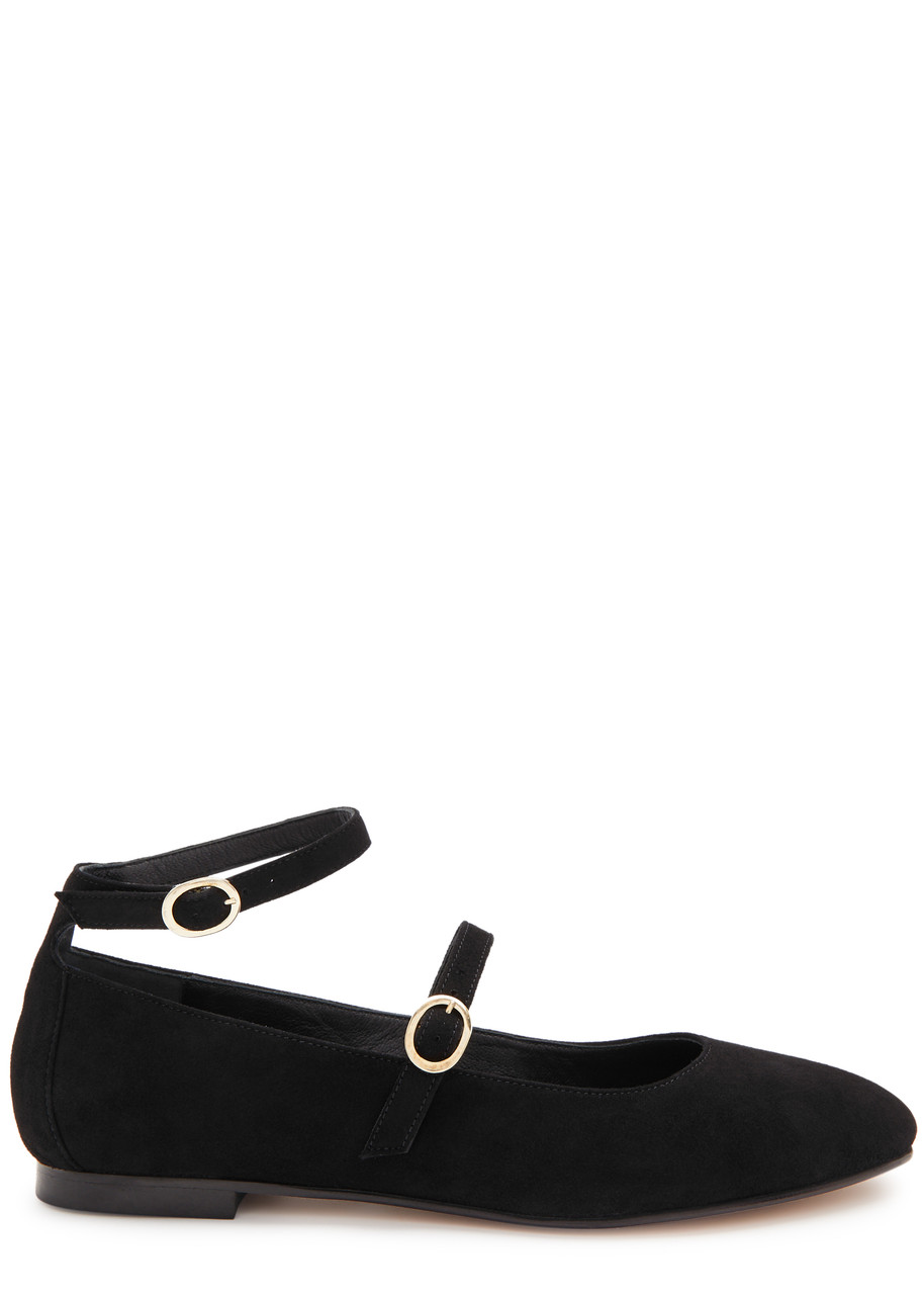 Shop Alohas Evelyn Suede Ballet Flats In Black