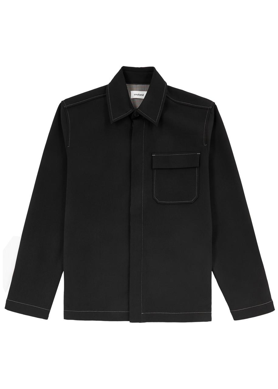 Shop Soulland Rory Stretch-wool Jacket In Black