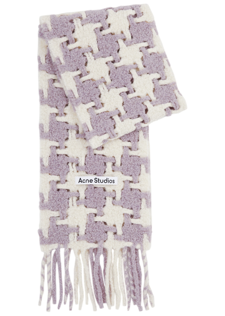 Acne Studios Houndstooth Alpaca-blend Scarf - Lilac - One Size