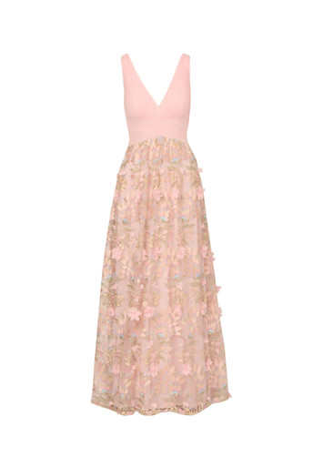 AIDAN MATTOX X ADRIANNA PAPELL Embroidered mesh ballgown Harvey