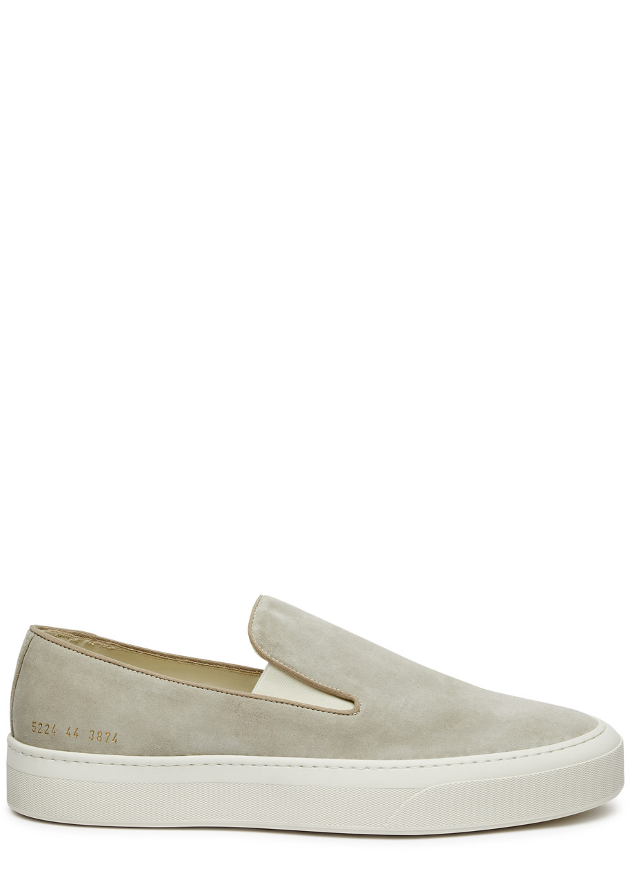 Shop Common Projects Slip-on Suede Sneakers In Grey