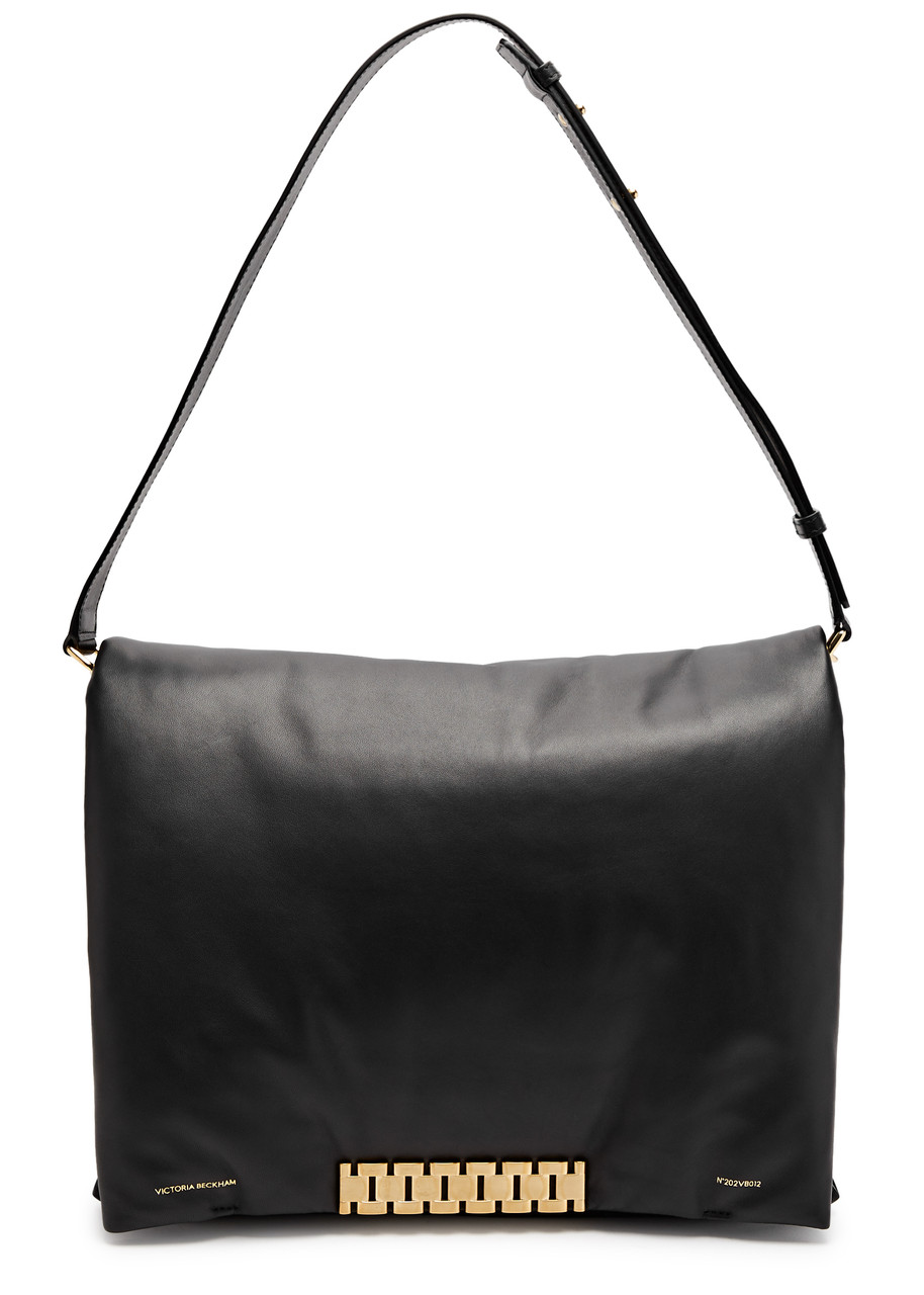 Victoria Beckham Jumbo Chain Padded Leather Shoulder Bag In Black