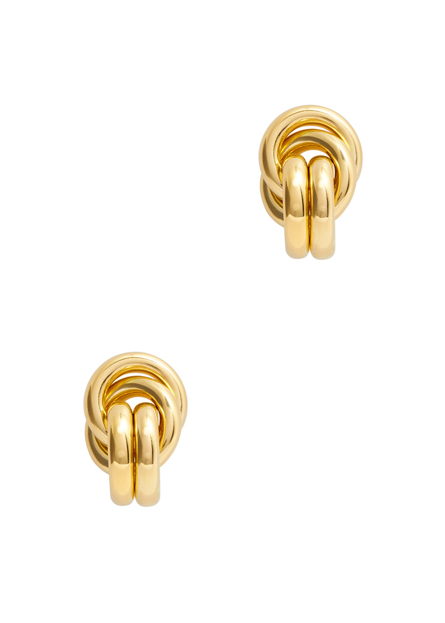 Shop Lie Studio The Vera 18kt Gold-plated Drop Earrings