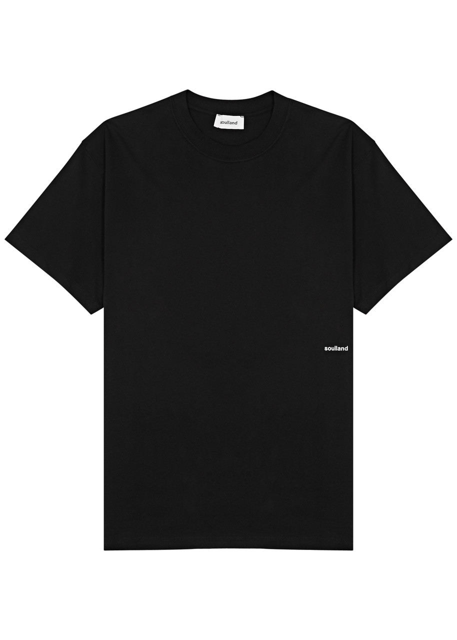 Shop Soulland Ash Logo-print Cotton T-shirt In Black