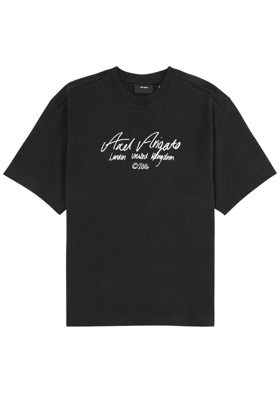 Shop Axel Arigato Logo-print Cotton T-shirt In Black