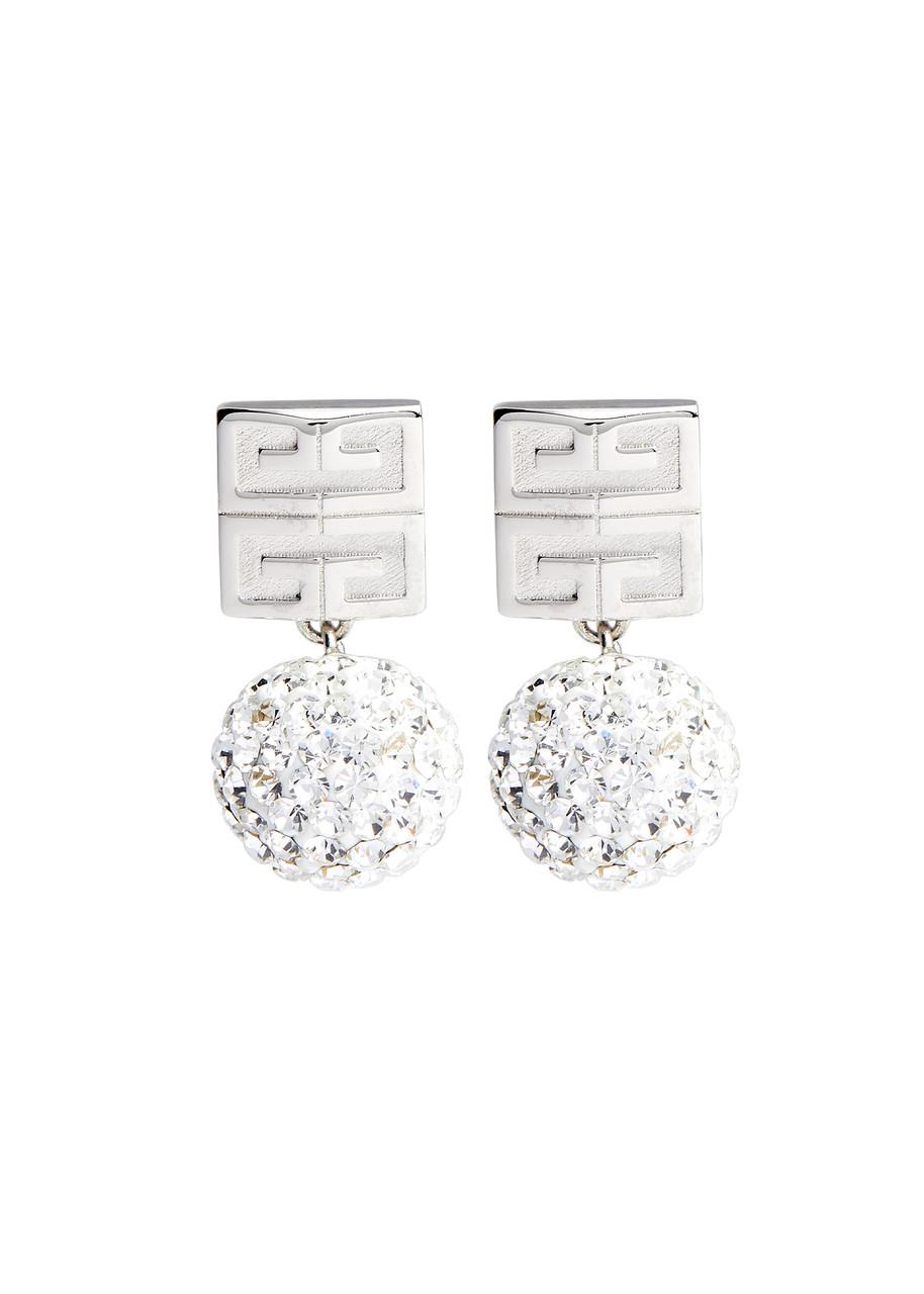 Givenchy 4G Crystal-embellished Drop Earrings - Silver - One Size