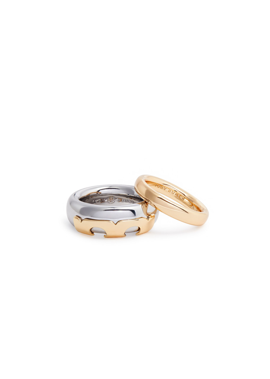 Shop Tory Burch Essential 18kt Gold And Silver-plated Ring