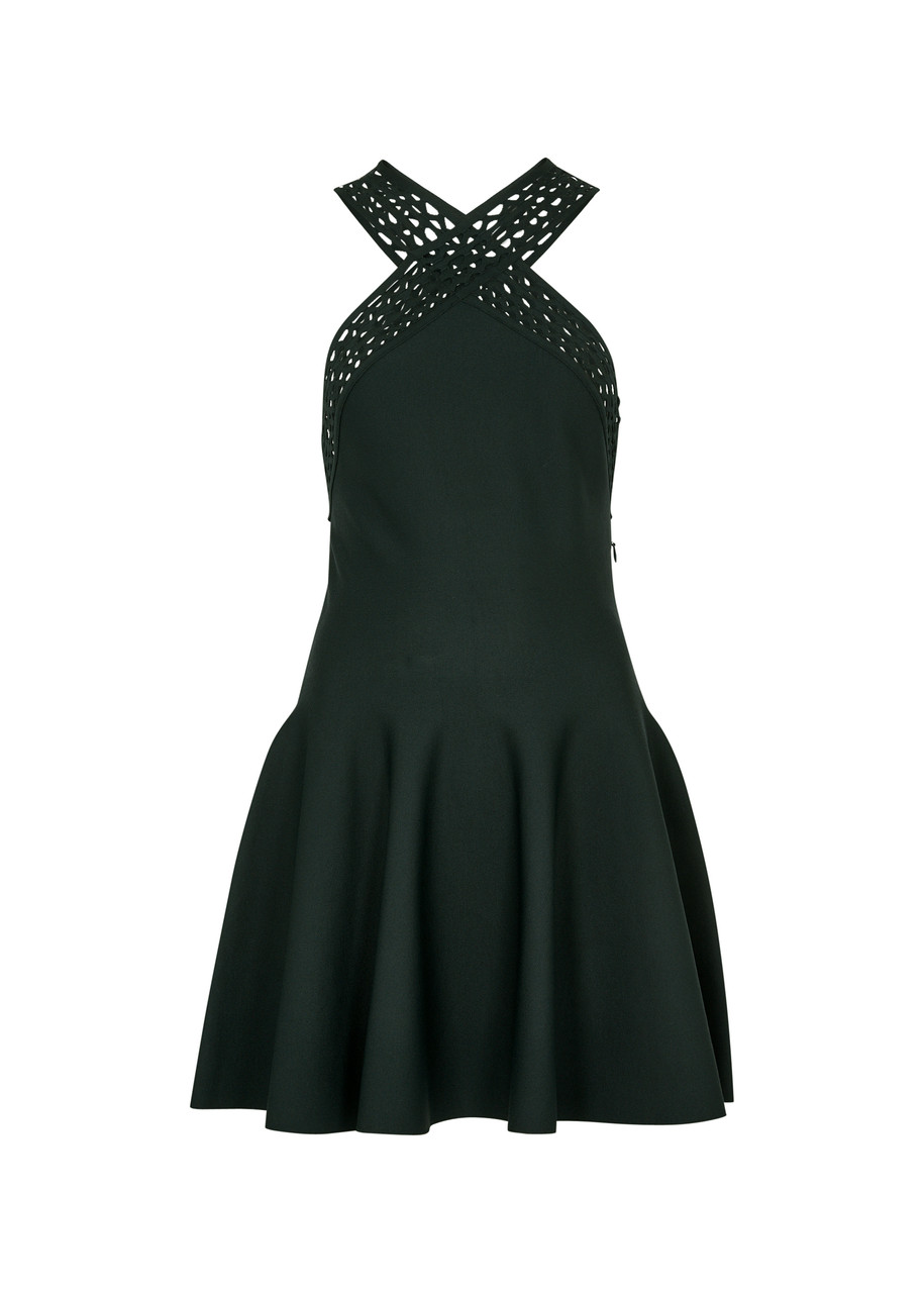 Alaïa Vienne Stretch-knit Mini Dress - Dark Green - 34 (UK6 /xs)