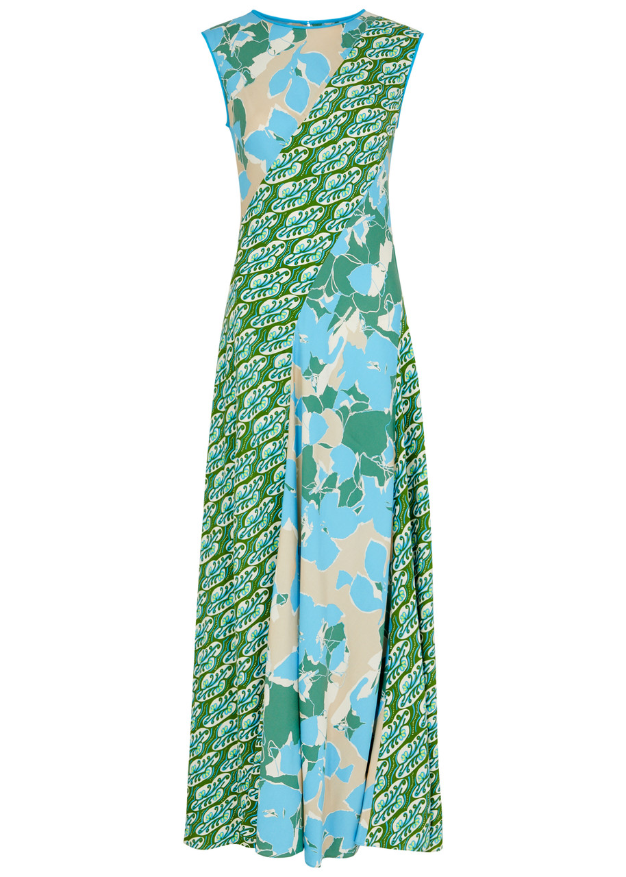 Shop Diane Von Furstenberg Cory Printed Maxi Dress In Multicoloured