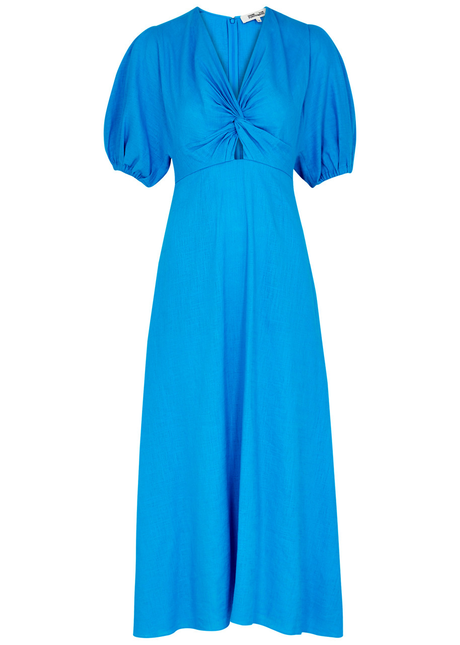 Shop Diane Von Furstenberg Majorie Midi Dress In Blue