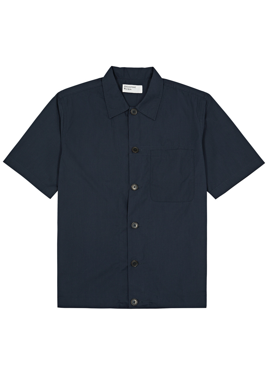 Shop Universal Works Tech Brushed Twill Overshirt In Navy