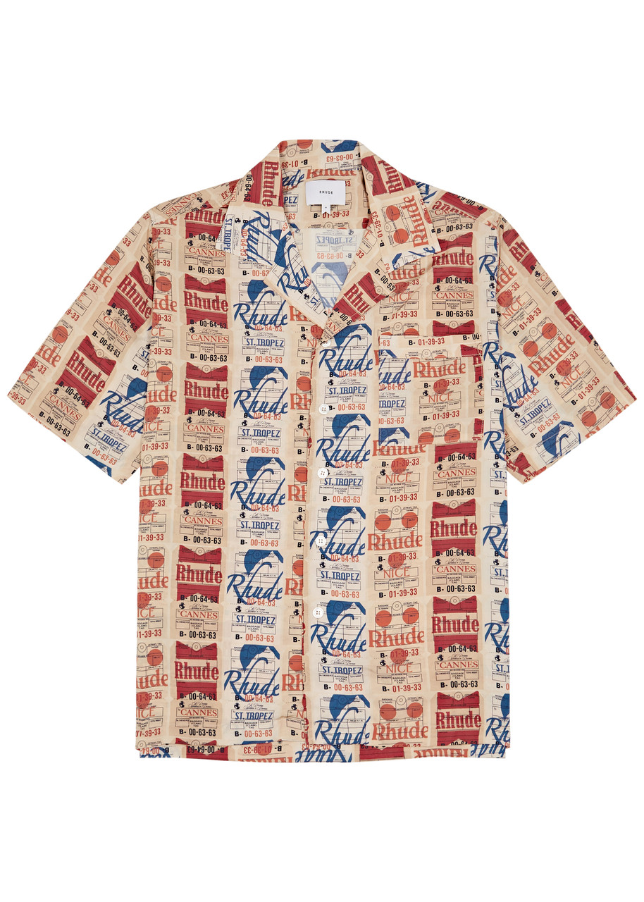 Shop Rhude Voyage De  Printed Silk Shirt In Multicoloured 1