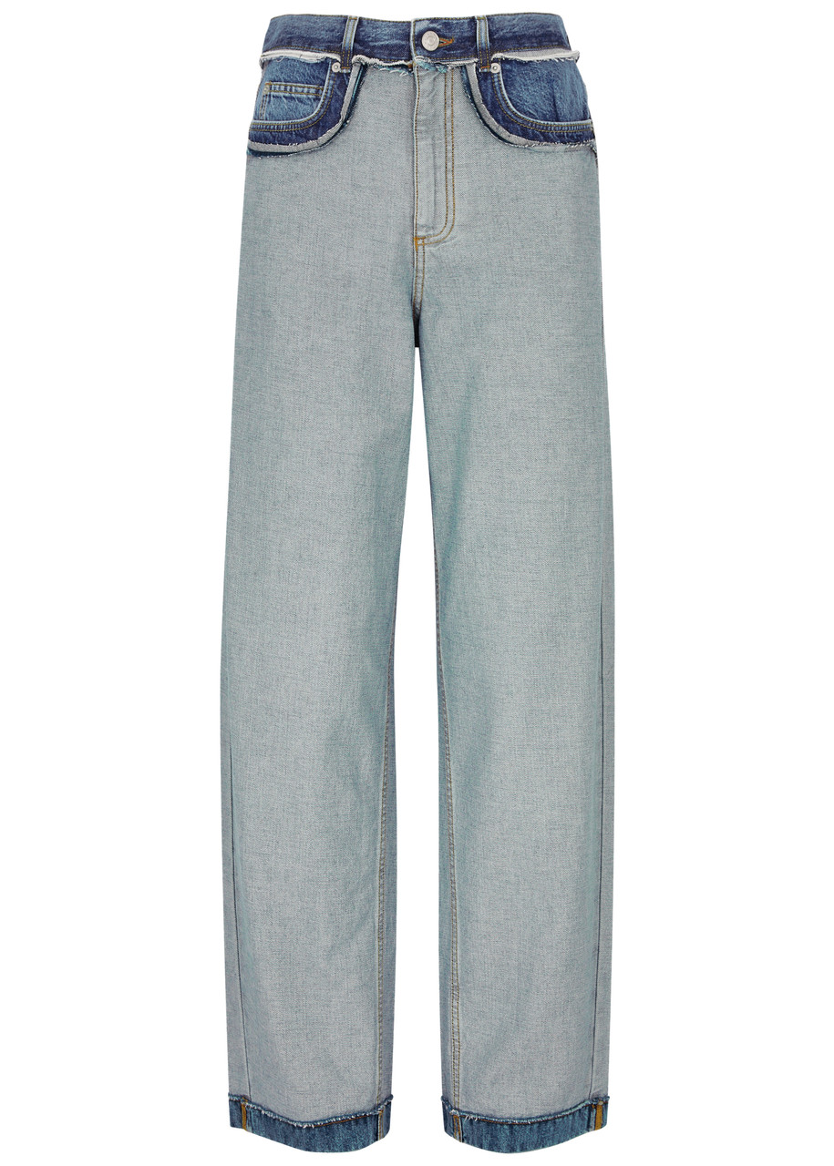 Shop Marni Reversed Straight-leg Jeans In Blue