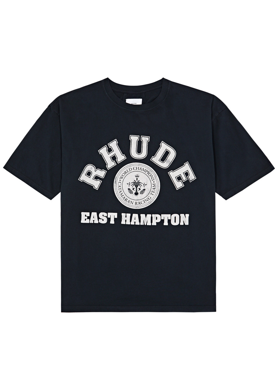 Shop Rhude Hampton Catamaran Cotton T-shirt In Black