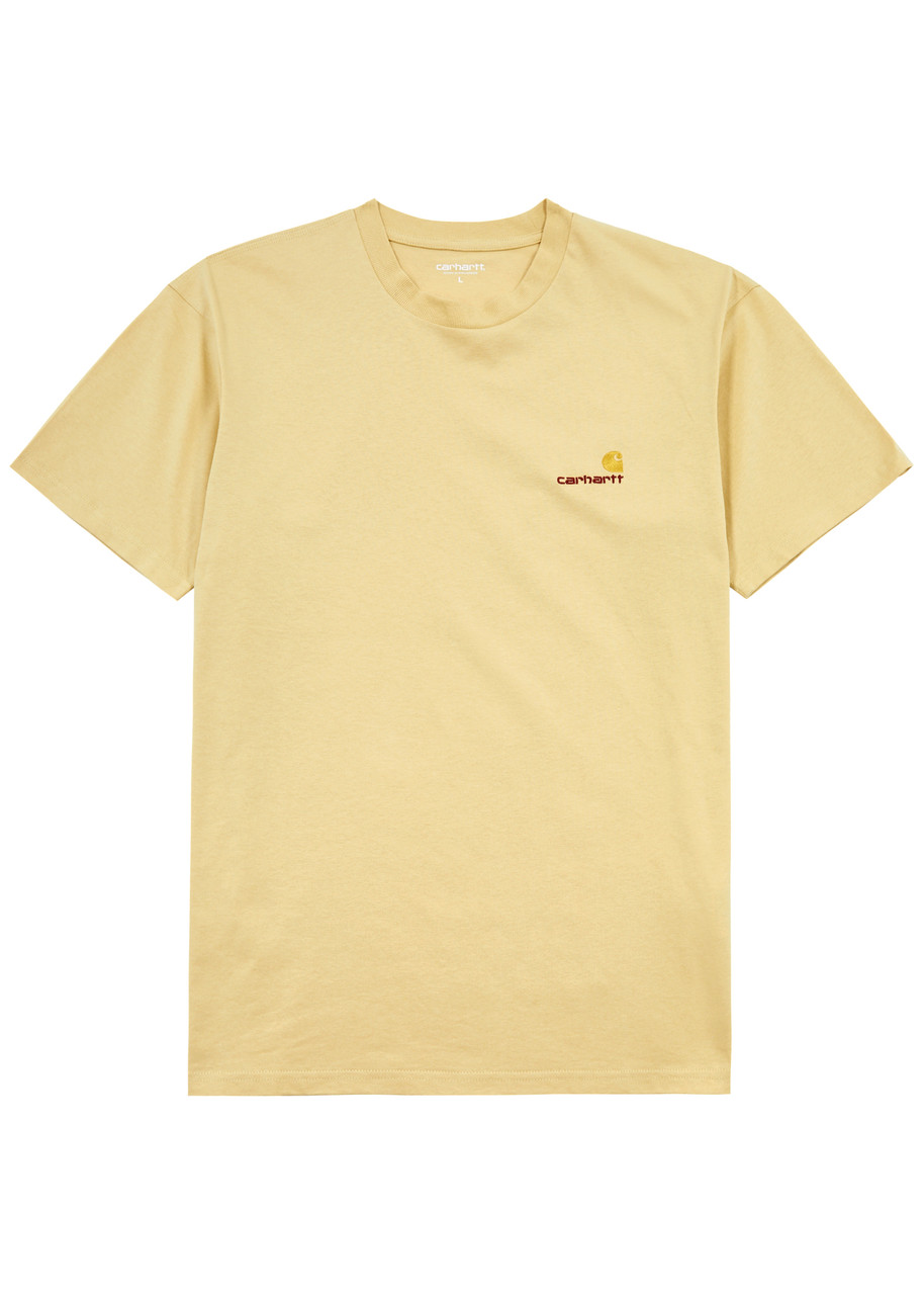 Shop Carhartt American Script Logo-embroidered Cotton T-shirt In Yellow