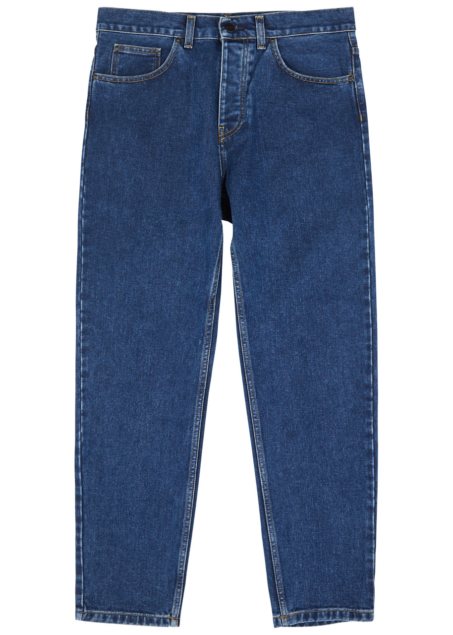 Carhartt Newel Tapered Logo-appliquéd Jeans In Blue