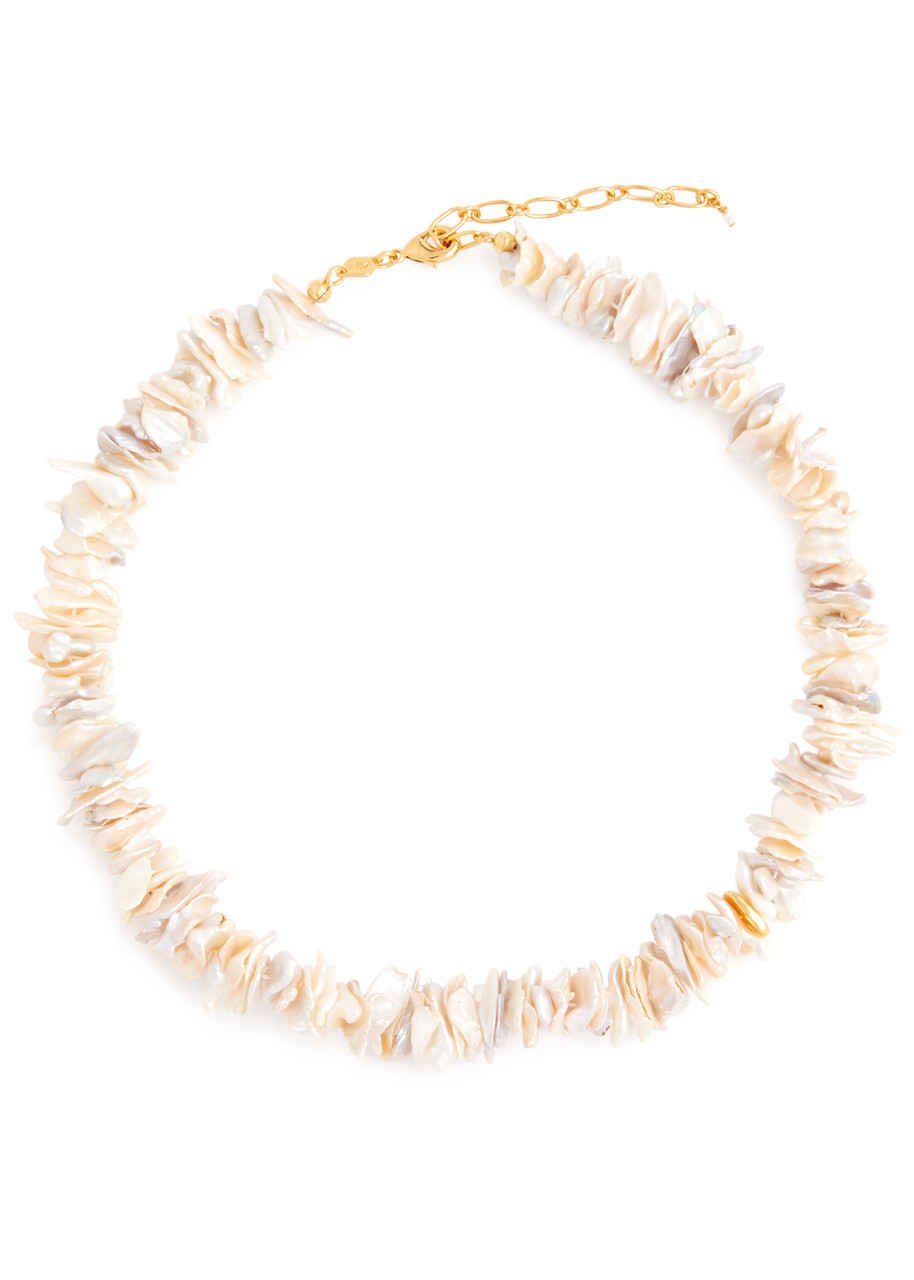 Shop Anni Lu Pearl Power 18kt Gold-plated Necklace In White