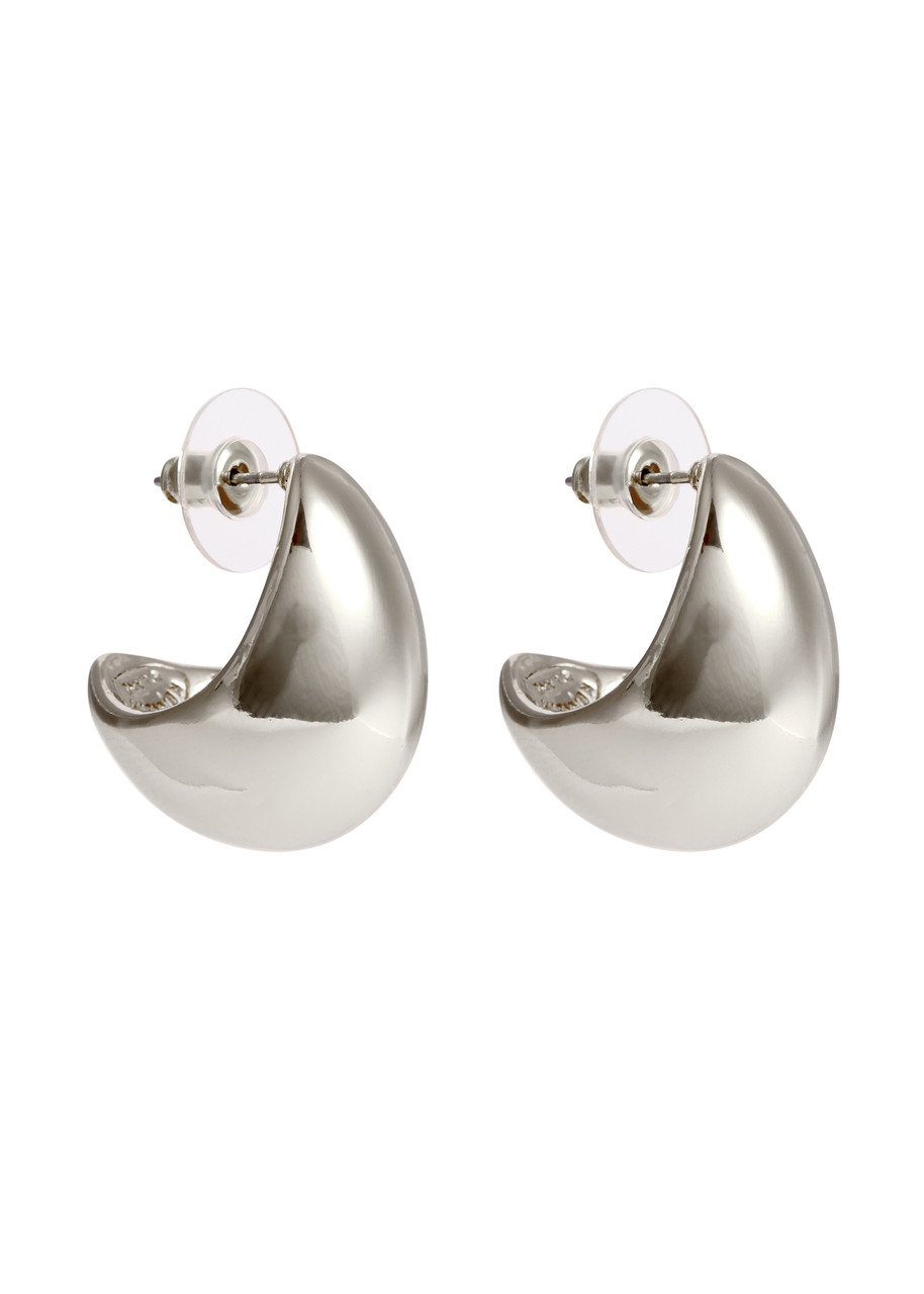 Shop Kenneth Jay Lane Polished Drop Earrings In Silver