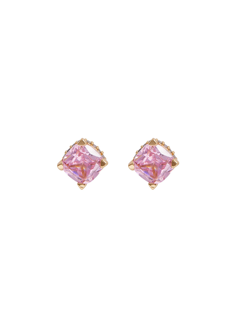 Shop Kate Spade Little Luxuries Gold-plated Stud Earrings In Light Pink