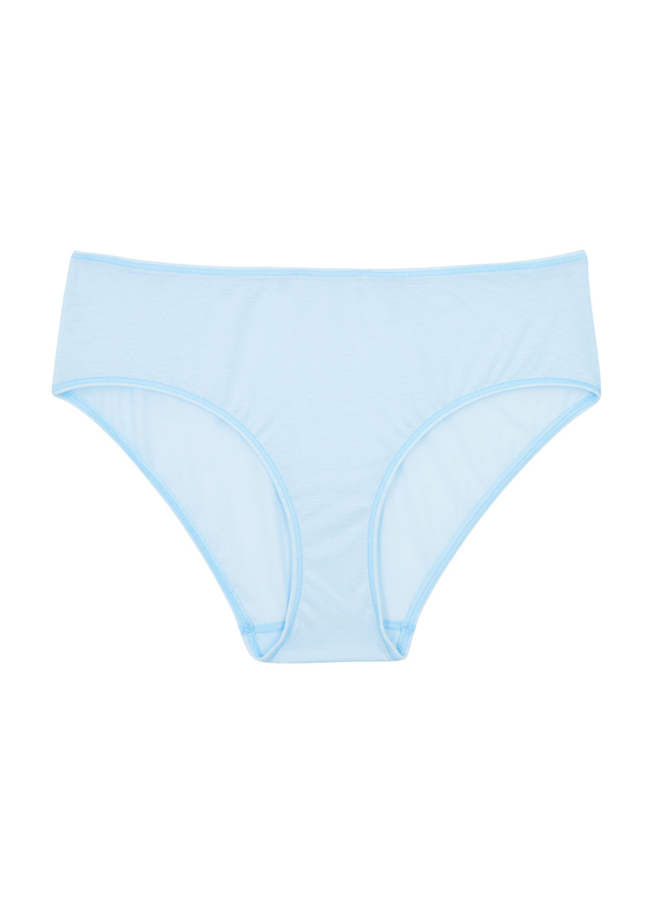 Shop Hanro Ultralite Midi Cotton Briefs In Light Blue