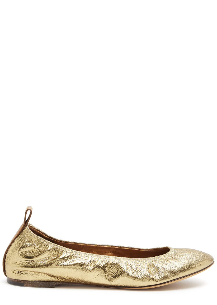Lanvin Metallic Leather Ballet Flats - Gold - 38 (IT38 / UK5)