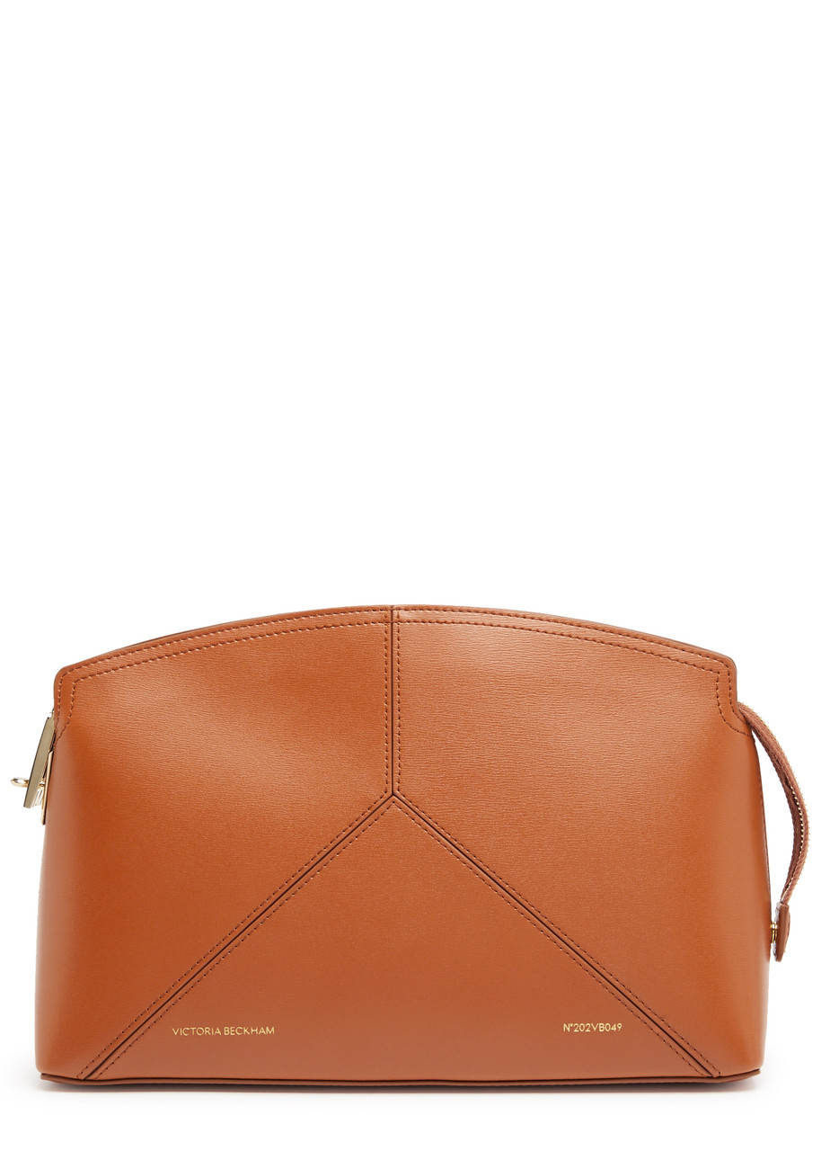 Shop Victoria Beckham Classic Leather Clutch In Tan