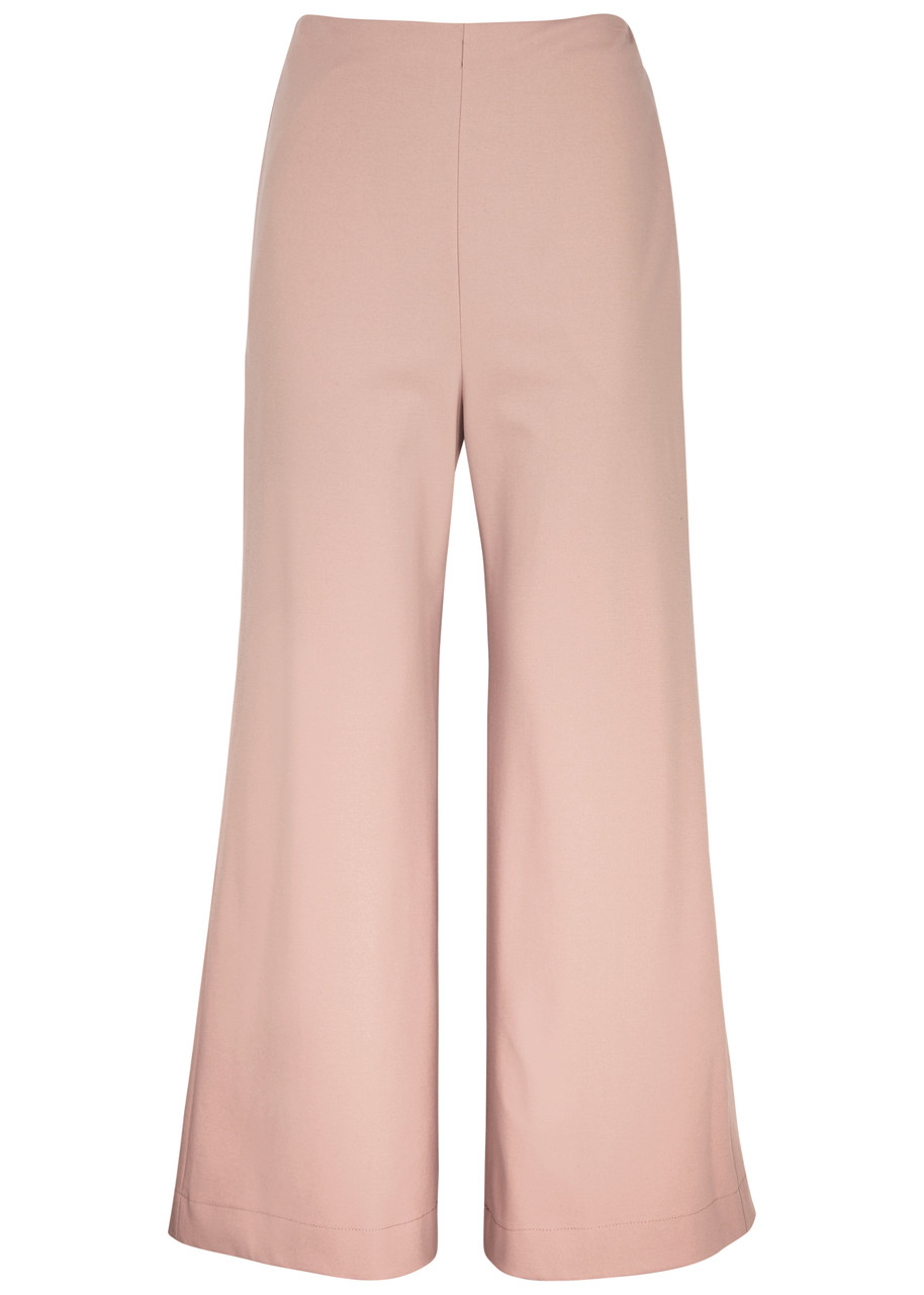 Shop Harris Wharf London Flared Stretch-jersey Trousers In Rose