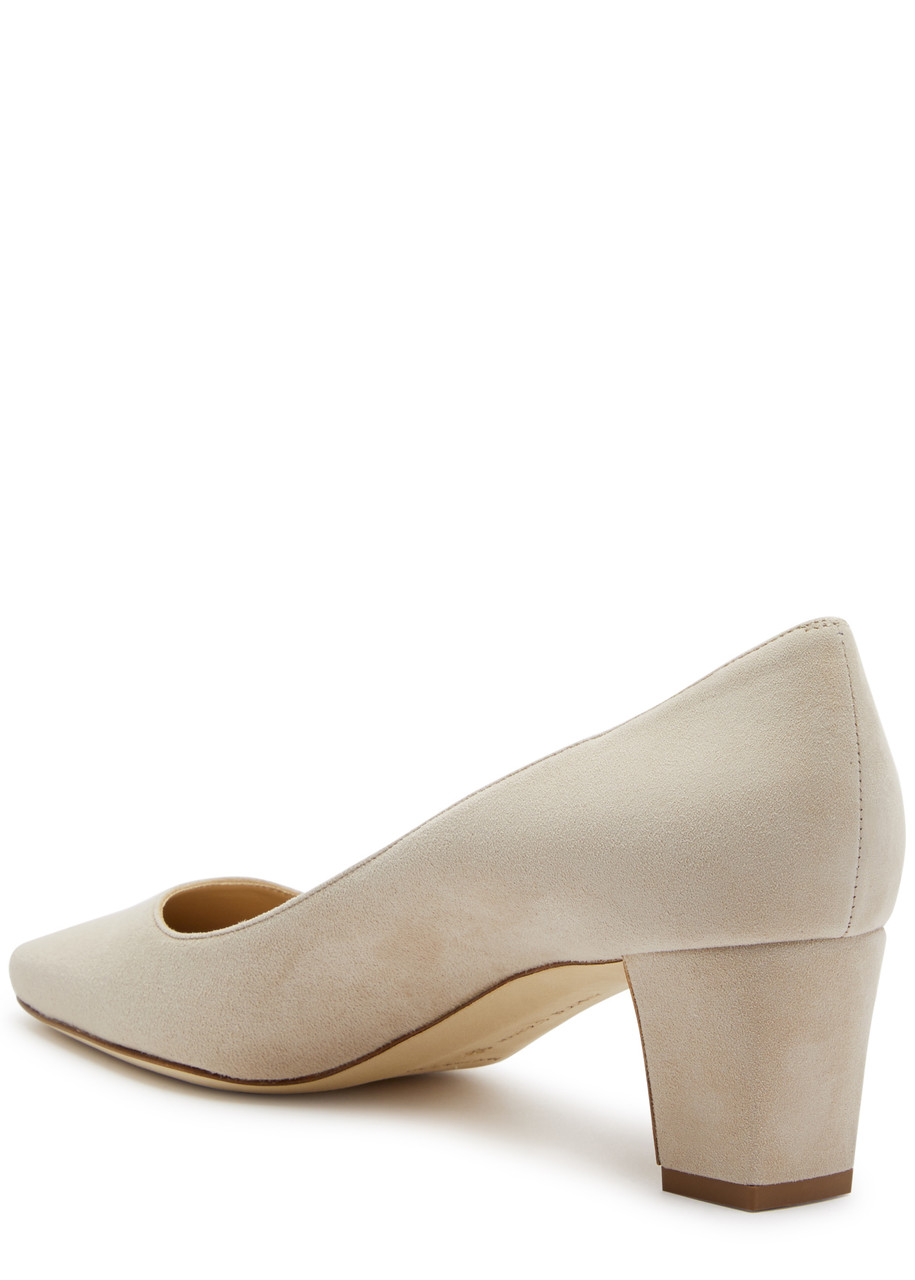 Manolo Blahnik Okkatopla 50 Suede Pumps In Nude