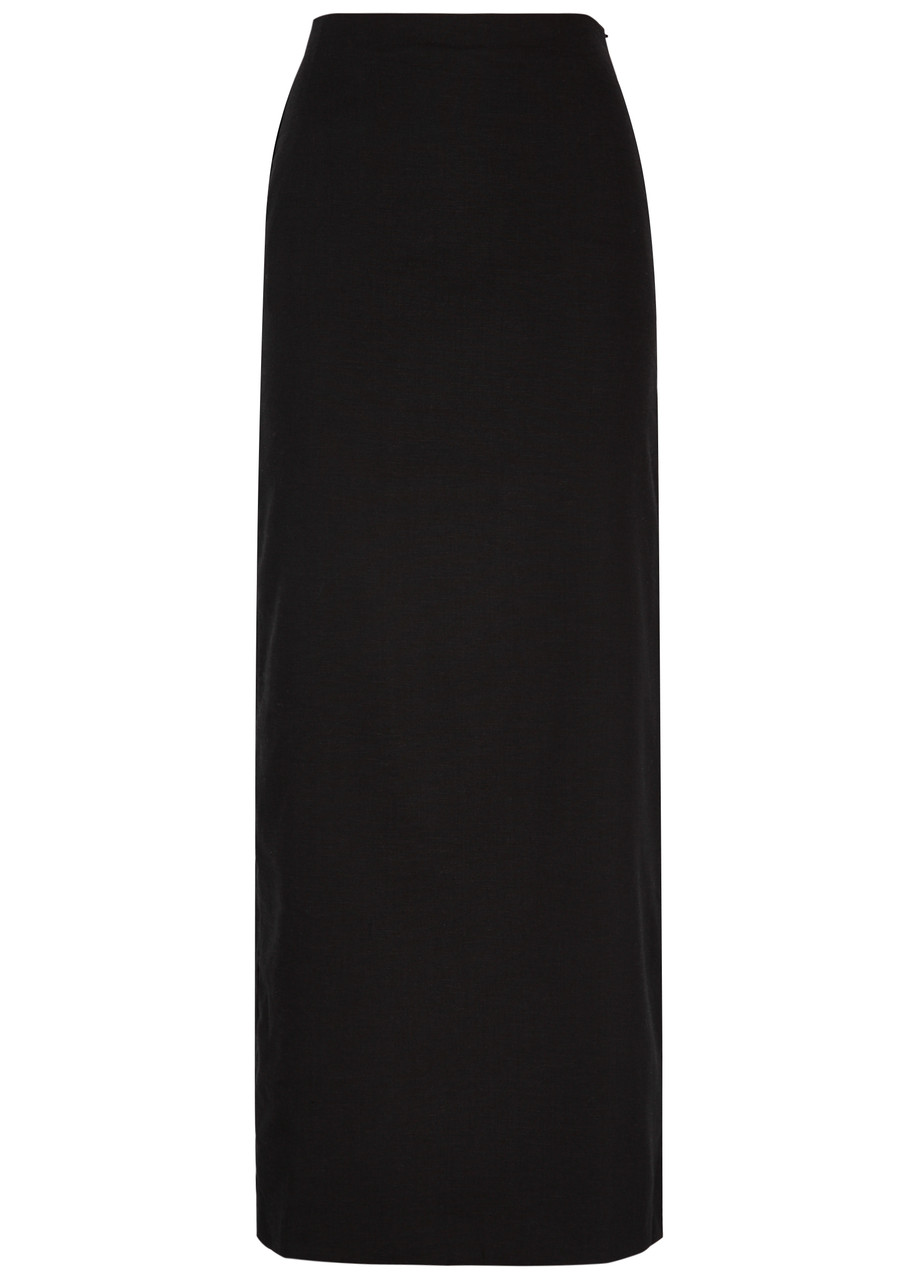 Aexae Woven Maxi Skirt In Black