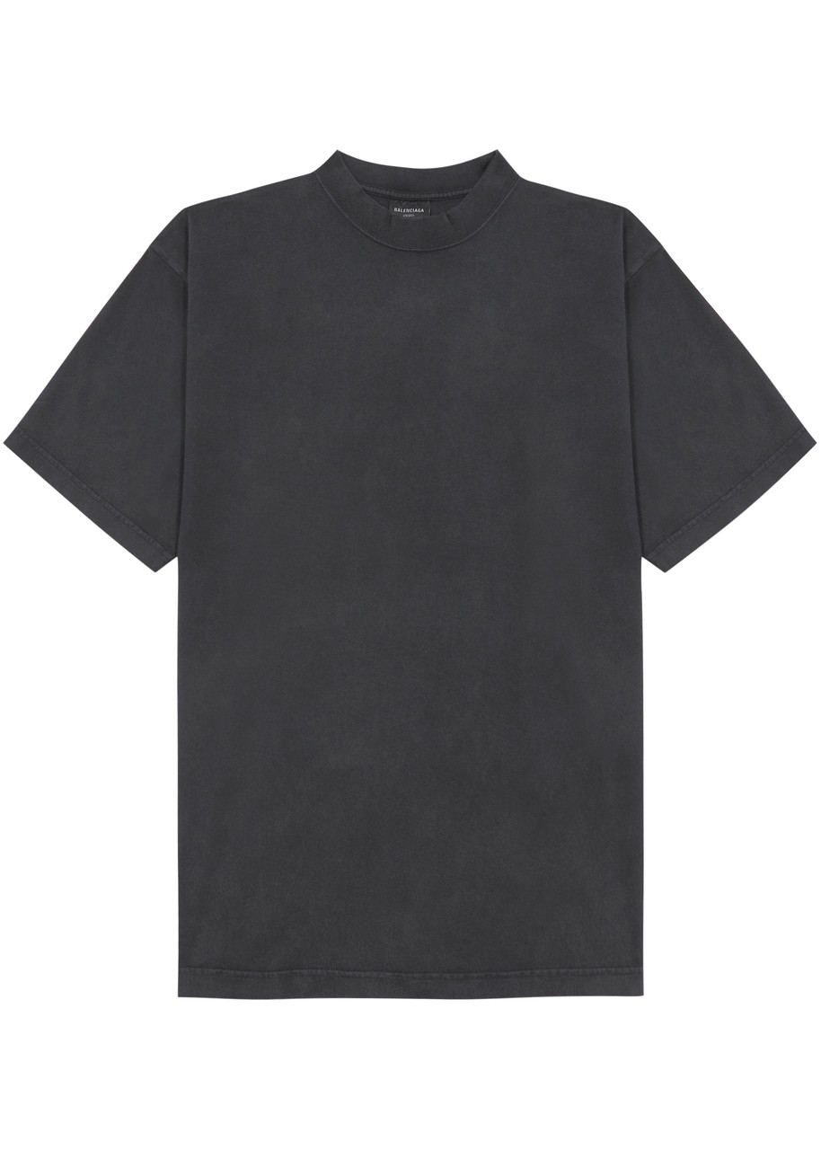 Balenciaga Hand-drawn Logo Cotton T-shirt In Black